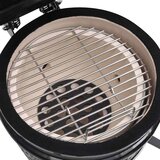 V 2-u-1 roštilj s pušnicom Kamado keramički 56 cm crni | shoptok.hr