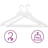  100-dijelni set vješalica protuklizni bijeli od tvrdog drva | shoptok.hr