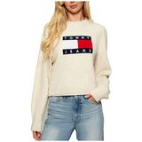 Tommy Jeans Puloverji TJW MELANGE FLAG SWEATER Bela Cene