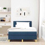 vidaXL Postelja z box springom z vzmetnico in LED modra 120x190 cm Tkanina, (22081155) | Shoptok.si