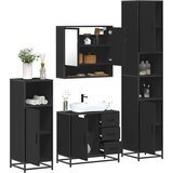 vidaXL 4-dijelni set kupaonskog namještaja crni od konstruiranog drva | shoptok.hr