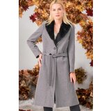 Dewberry Z6671 LADIES' COAT-PLAIN GREY | Shoptok.si