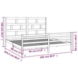  Okvir za krevet od masivne borovine bijeli 200 x 200 cm | shoptok.hr
