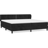 Krevet s oprugama i madracem crni 200x200 cm baršunasti | shoptok.hr