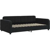  Dnevni krevet na razvlačenje s madracima crni 100x200 cm baršun | shoptok.hr