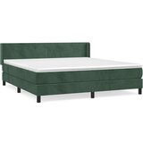 vidaXL Box spring postelja z vzmetnico temno zelena 160x200 cm žamet, (20902305) Cene