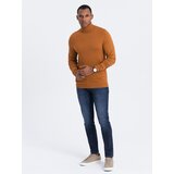 Ombre Men's knitted single-color turtleneck with viscose - camel cene