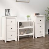 vidaXL Komode 2 kom bijela 40x35x80 cm od masivne borovine Cijene