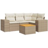  5-dijelni vrtni set sofa s jastucima bež od poliratana | shoptok.hr