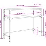  Konzolni stol siva boja hrasta 100x35,5x75 cm konstruirano drvo | shoptok.hr