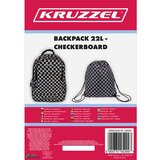 Kruzzel školski ruksak s torbom za tjelesni, crni karirani, 22 l, 45 cm | shoptok.hr