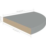 vidaXL plutajuća kutna polica siva 35 x 35 x 3,8 cm MDF | shoptok.hr