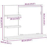 vidaXL Kupaonski ormarić s ogledalom Old Wood 60x10,5x45 cm | shoptok.hr