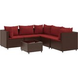 Maison Chic Seti vrtnega pohištva - Vrtna garnitura - Vrtni pohištvo set 6-delna z blazinami rjav poli ratan, (21804718) | Shoptok.si