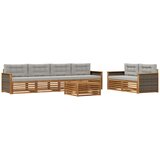 vidaXL Zunanja garnitura za sedenje 7 pcs Naravna in svetlo siva, (5000280733) | Shoptok.si