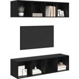 vidaXL Set TV komoda s pohranom 2 pcs Crni hrast 37 x 37 x 142.5 cm | shoptok.hr