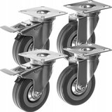 Univerzalni set 4 nadomestnih vrtljivih gumjastih koles do 220kg z zavoro | Shoptok.si