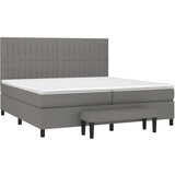  Box spring postelja z vzmetnico temno siva 200x200 cm blago, (20851639) | Shoptok.si