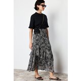 Trendyol Black Animal Pattern Lined Woven Skirt | shoptok.hr