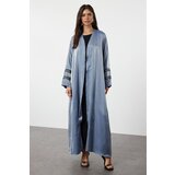 Trendyol Indigo Embroidered Shiny Long Woven Cap & Abaya & Abaya | Shoptok.si