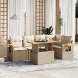  6-dijelni set vrtnih sofa s jastucima bež od poliratana | shoptok.hr