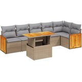  7-dijelni set vrtnih sofa od poliratana s jastucima bež | shoptok.hr