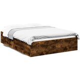 Furnova Posteljni okvir dimljeni hrast 140x200 cm inženirski les, (21935691) | Shoptok.si