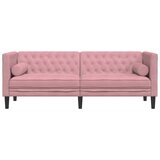  Trosjed Chesterfield s jastučićima ružičasti baršunasti | shoptok.hr