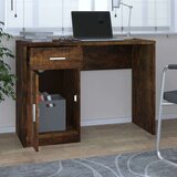 vidaXL Pisalna miza s predalom in omarico dim. hrast 100x40x73 cm les | Shoptok.si