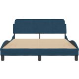  Okvir za krevet s uzglavljem Dover plavi 140 x 190 cm baršunasti | Eponuda.ba
