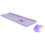 Everest KM-730 ljubicasto bijeli bezicni Q multimedijski set tastature i misa | Eponuda.ba