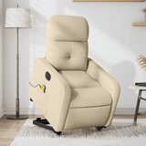Maison Chic Električni masažni naslanjač - Relax naslanjač s funkcijo vstajanja krem, (22061225) | Shoptok.si