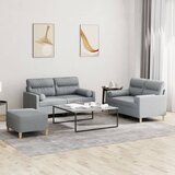  3-dijelni set sofa s jastucima svjetlosivi od tkanine | shoptok.hr