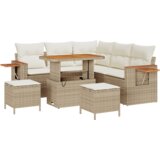  Set vrtnog namještaja od 8 komada s jastučićima bež poli ratan | shoptok.hr