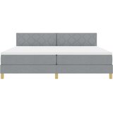 vidaXL Krevet s opružnom podlogom i madracem svjetlosive boje 200x200 cm tkanina | shoptok.hr