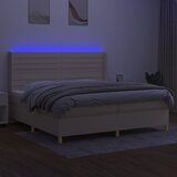  box spring s madracem LED krem 200x200 cm od tkanine | shoptok.hr