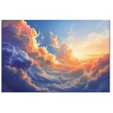  Slika - Sunset Over a Cloudy Sea: A Wonderful Symphony of Colors 120x80 | shoptok.hr