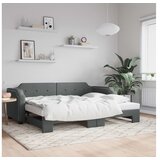 vidaXL Izvlečna dnevna postelja temno siva 90x190 cm blago Cene