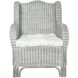 vidaXL Sofa s jastukom siva od prirodnog ratana i platna | shoptok.hr