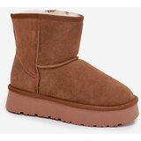 Boto Women's Snow Boots Made of Natural Suede on Platform Camel Privine | shoptok.hr