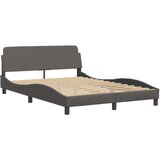  Postelja z vzmetnico siva 120x200 cm umetno usnje | Shoptok.si