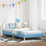  Otroški posteljni okvir z vznožjem Modra 80 x 200 cm PU, (5000104704) | Shoptok.si