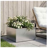 vidaXL Vrtna saksija Srebrna 60 x 60 x 30 cm Nehrđajući čelik - Nehrđajući čelik 60 x 60 x 30 cm 1 | shoptok.hr