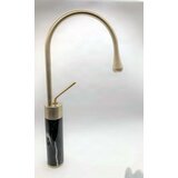 EYN Luksuzna kopalniška armatura, ki se pritrdi na pult ali umivalnik | Pipa BF0954 — Brušeno zlato - črni marmor — 41 cm | Shoptok.si