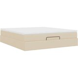  Otomanski krevet s madracem krem 180x200cm od tkanine | shoptok.hr