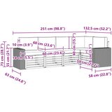  Sekcijska garnitura s jastukom 5 pcs Prirodna i svjetlosiva | Eponuda.com