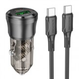 Borofone BZ325 avtopolnilec Type C (20W) USB A (18W) PD 38W QC 3.0 s kablom Type C - Type C 1m - črn | Shoptok.si