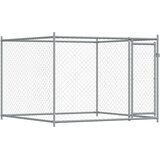 Kavez za pse s vratima sivi 10x2x1,5 m od pocinčanog čelika | shoptok.hr