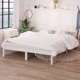  Posteljni okvir bel iz trdne borovine 135x190 cm UK Double, (20644264) | Shoptok.si