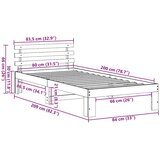  Krevetna konstrukcija Prirodna 80 x 200 cm Čvrsto borovo drvo | shoptok.hr